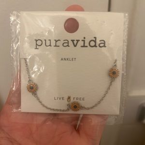 Pura Vida sunflower anklet. Brand new